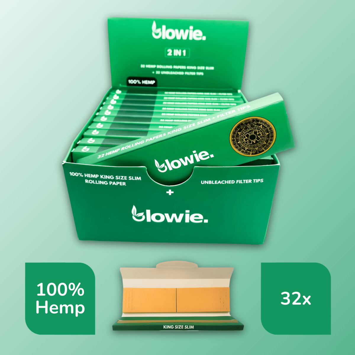 Value box 32 pieces Rolling Paper + Filter Tips - Blowie